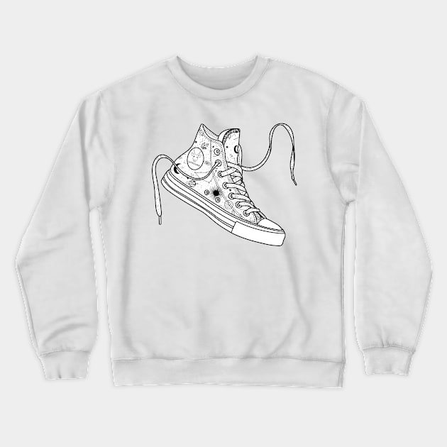 Capricorn High tops - Black &amp; white Crewneck Sweatshirt by MickeyEdwards